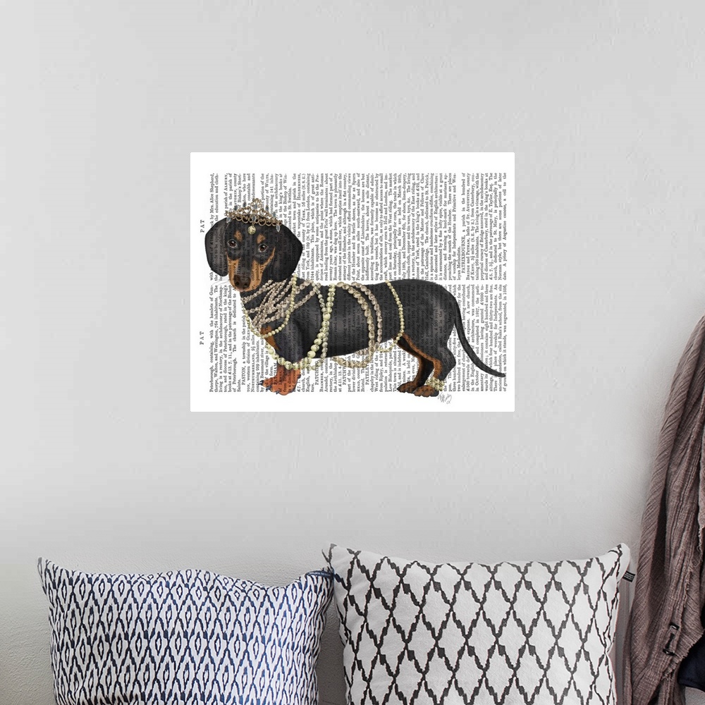 A bohemian room featuring Dachshund and Pearls