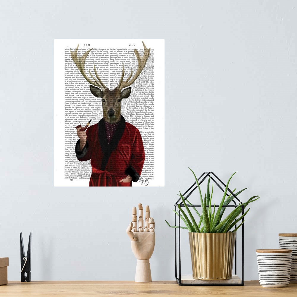 A bohemian room featuring Deer in Smoking Jacket