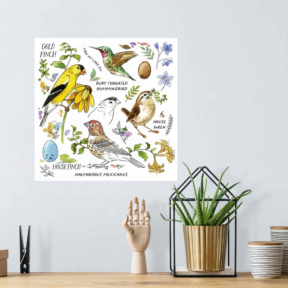 A bohemian room featuring Drawn To Birds III