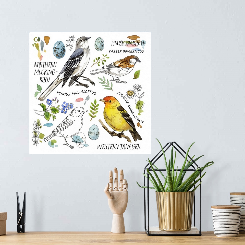 A bohemian room featuring Drawn To Birds IV