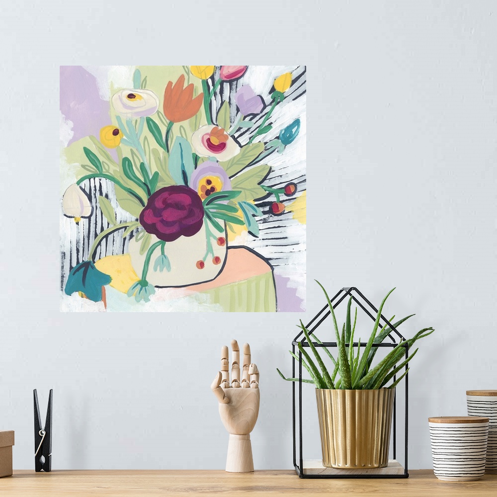 A bohemian room featuring Fauvist Floral I