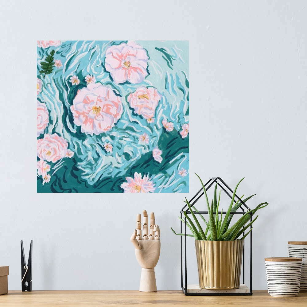 A bohemian room featuring Floating Flowers I