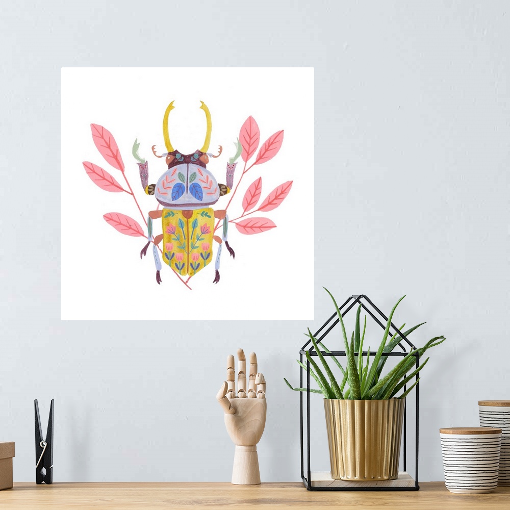 A bohemian room featuring Floral Beetles II