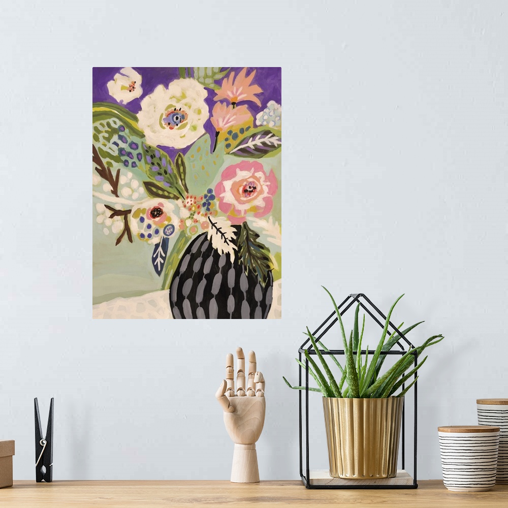 A bohemian room featuring Fresh Flowers in Vase I