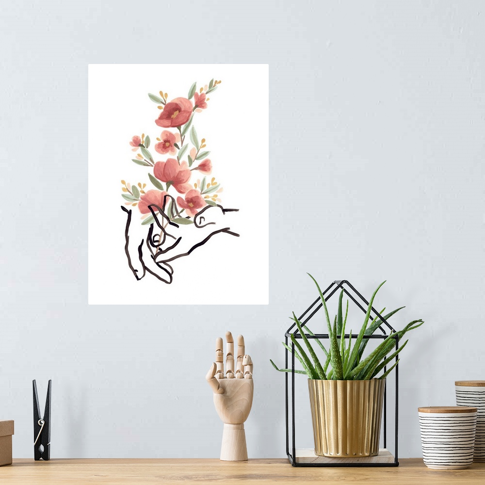 A bohemian room featuring Hands And Flowers II