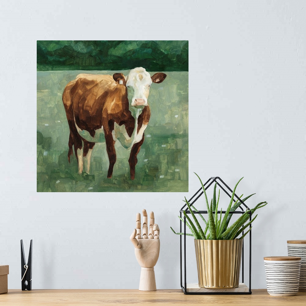 A bohemian room featuring Hereford Cattle I