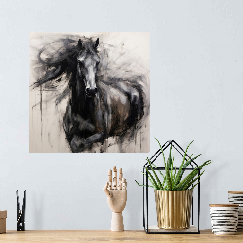 A bohemian room featuring Horse In Expression I