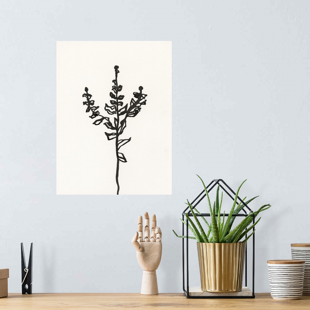 A bohemian room featuring Ink Botanical Sketch II