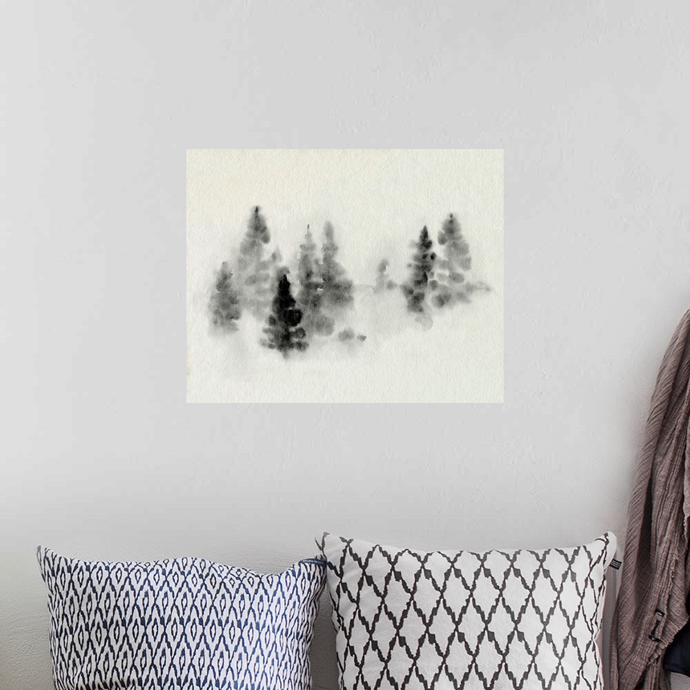 A bohemian room featuring Inked Pine Forest III