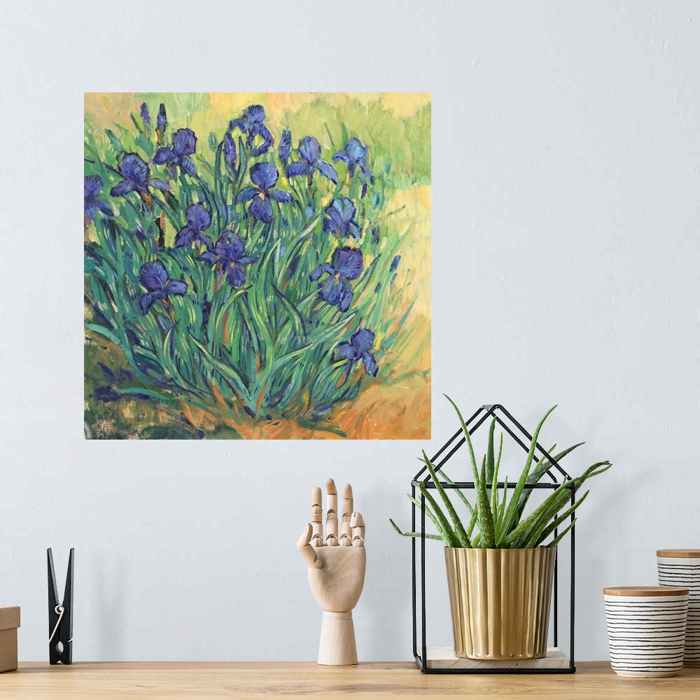 A bohemian room featuring Irises In Bloom II