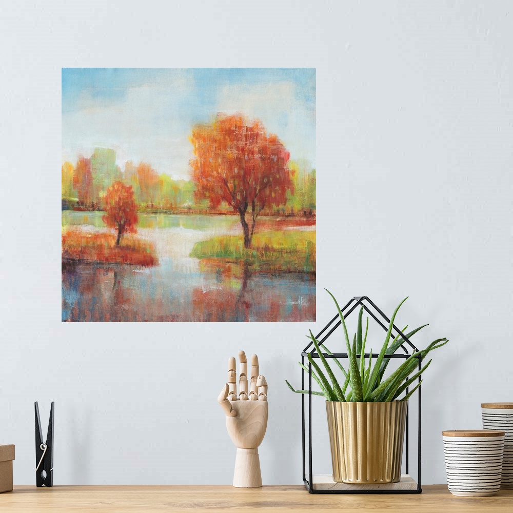 A bohemian room featuring Lake Reflections II