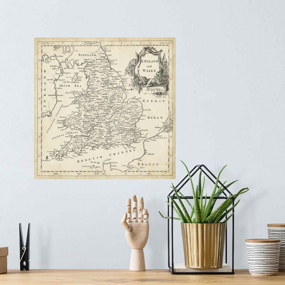 A bohemian room featuring Map of England and Wales
