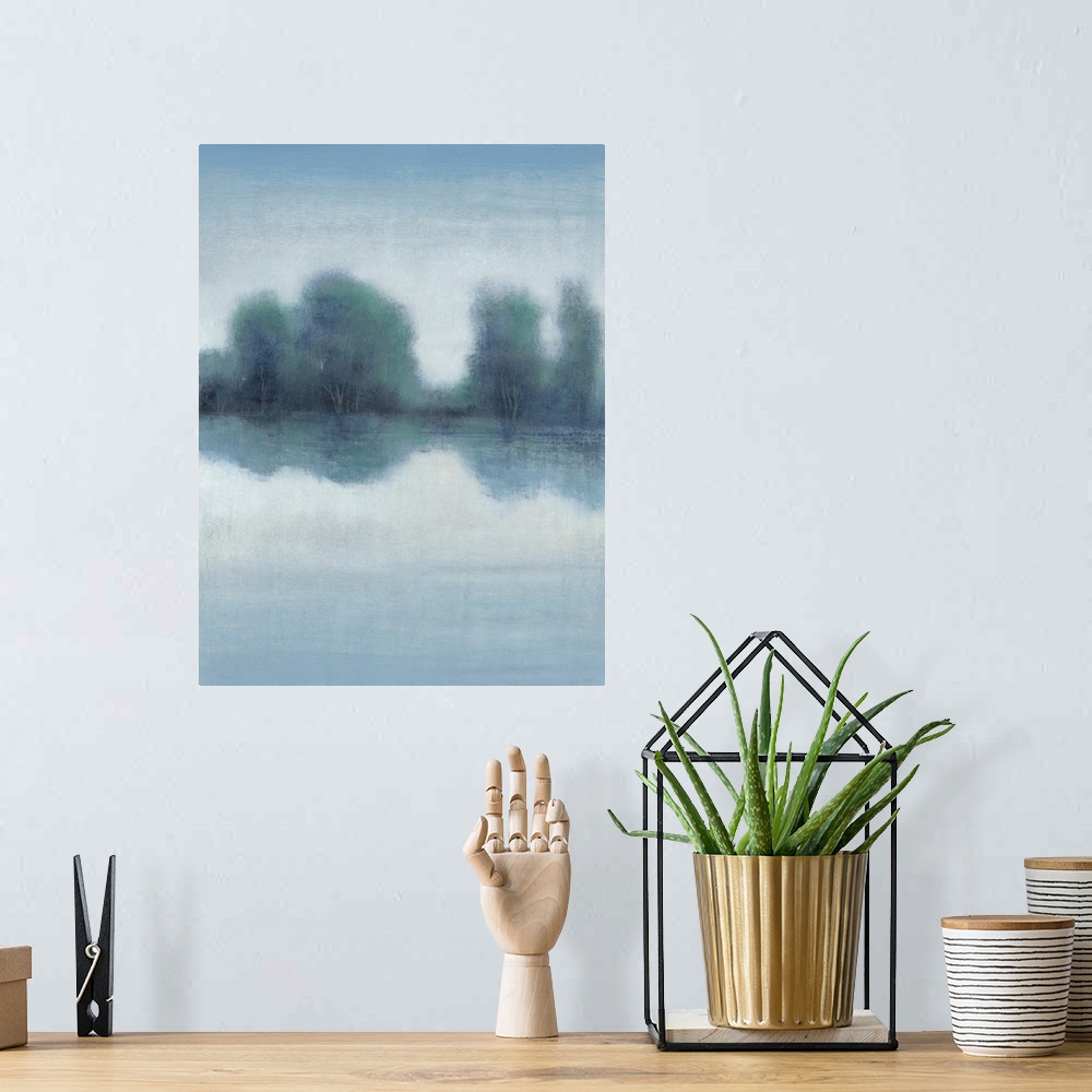 A bohemian room featuring Misty Blue Morning II