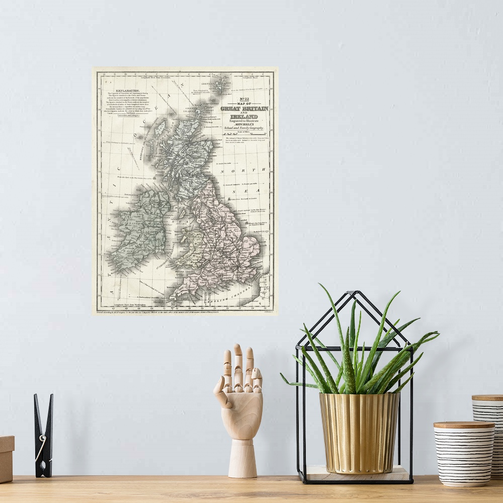 A bohemian room featuring Mitchell's Map of Great Britain and Ireland