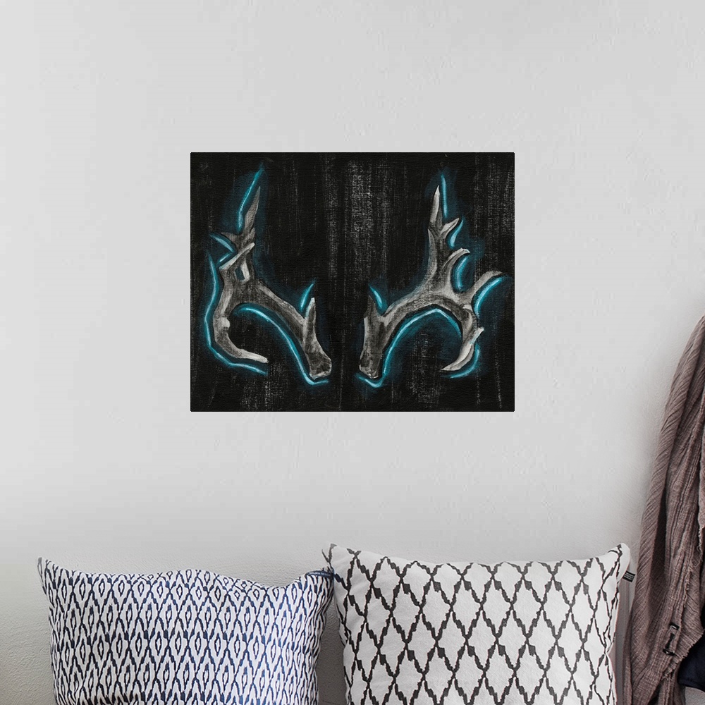 A bohemian room featuring Neon Antlers II