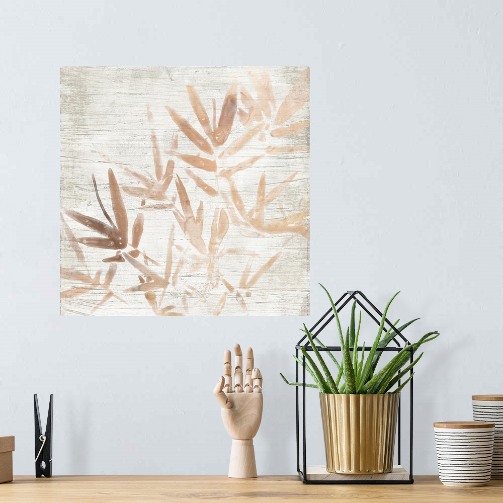 A bohemian room featuring Neutral Palm Fossil IV