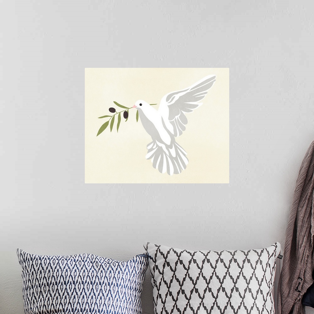 A bohemian room featuring Olive Branch Dove II