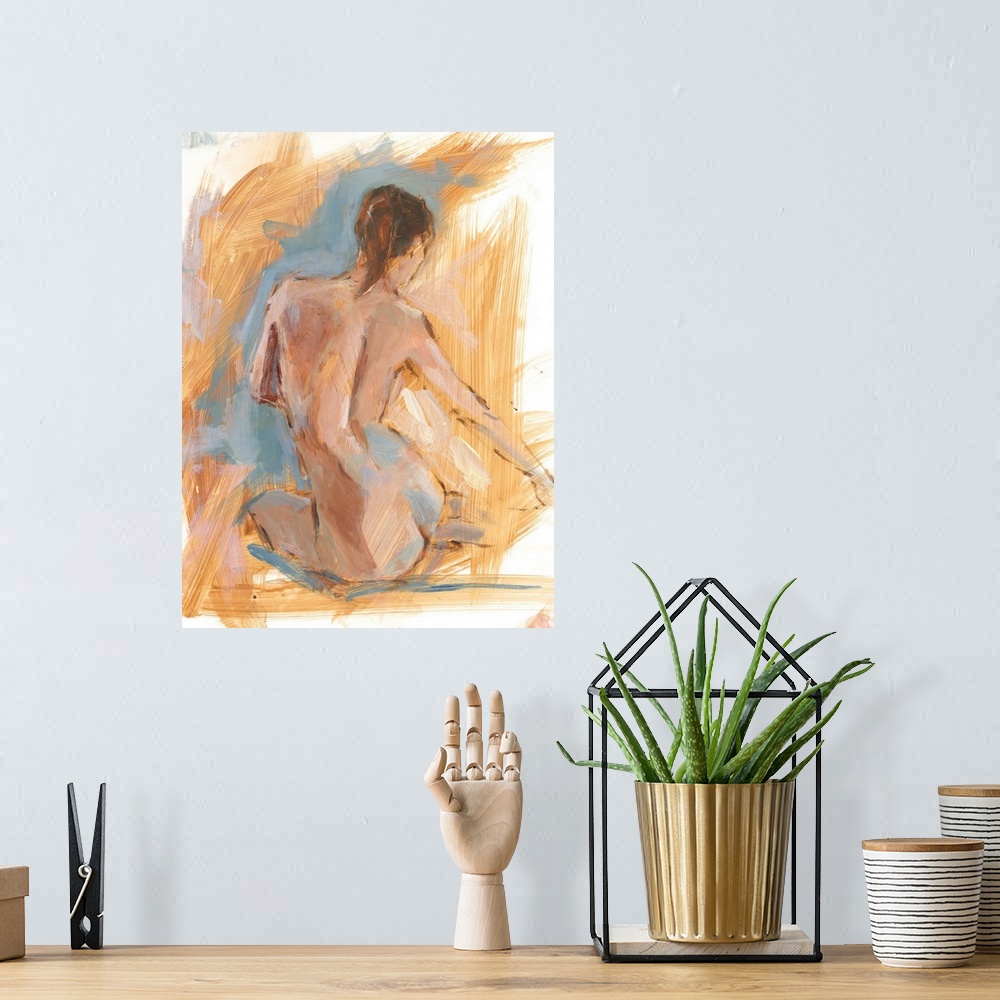 A bohemian room featuring Painterly Figure Study I