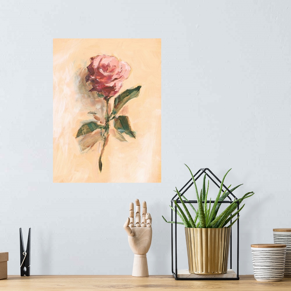 A bohemian room featuring Painterly Rose Study II