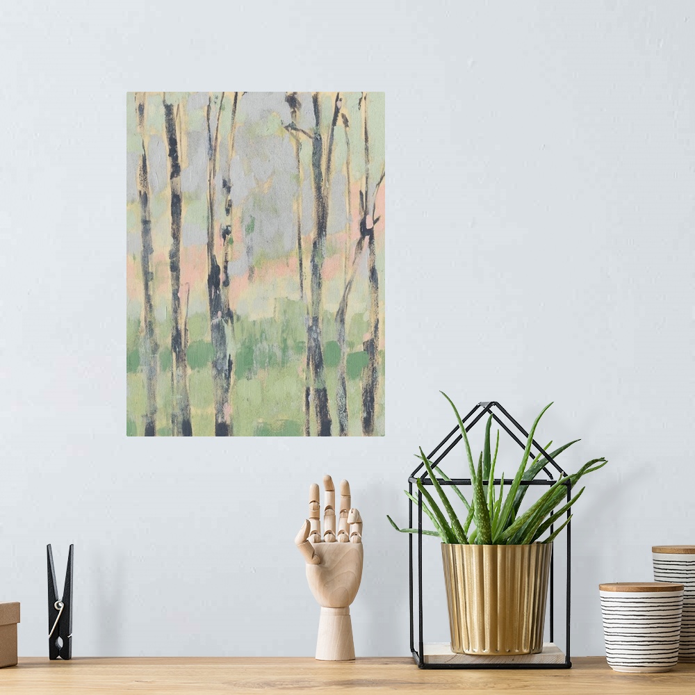 A bohemian room featuring Pastels in the Trees II