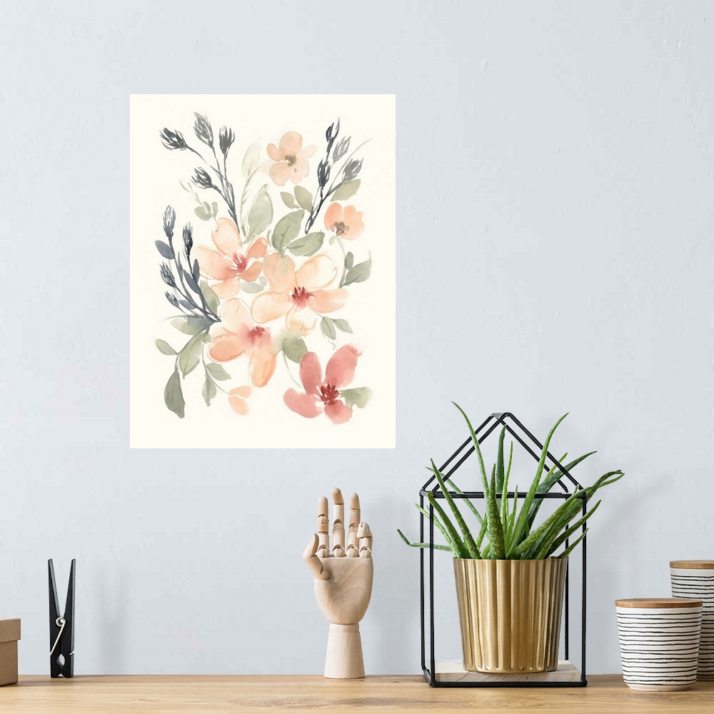 A bohemian room featuring Peachy Pink Blooms I