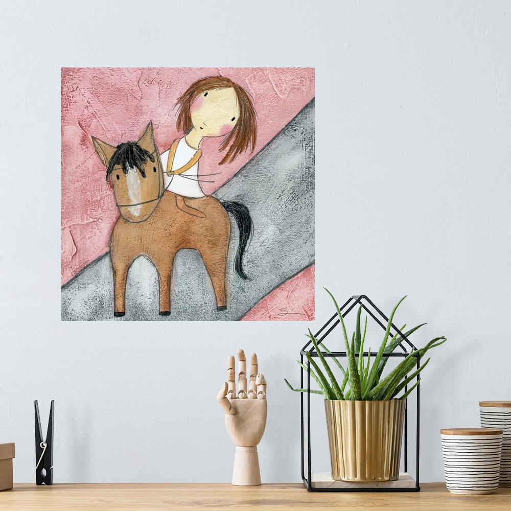 A bohemian room featuring Pink Horse