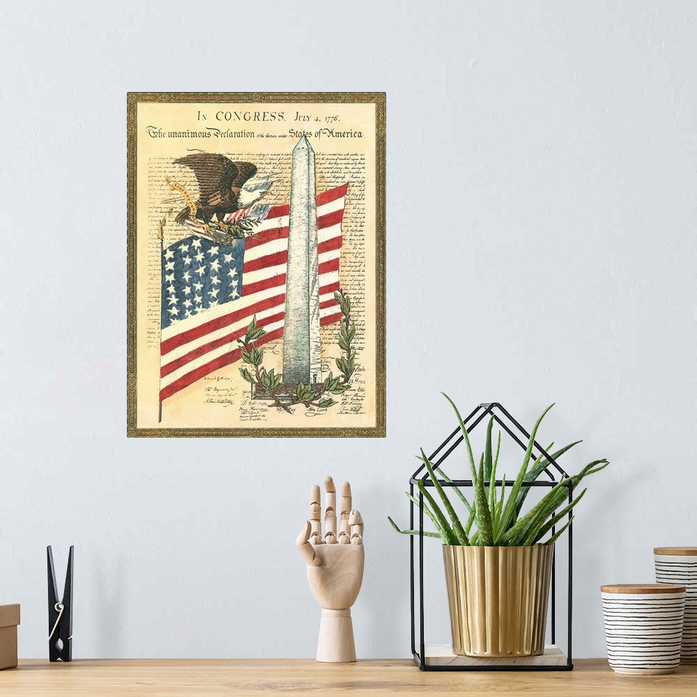 A bohemian room featuring Proud to be an American II