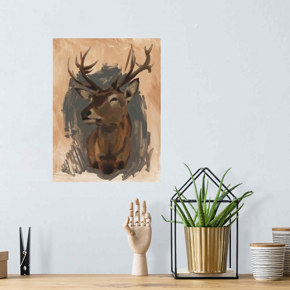 A bohemian room featuring Red Deer Stag II