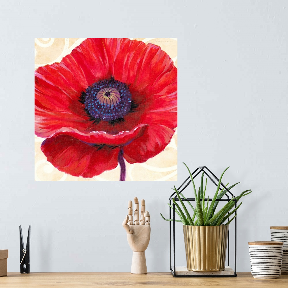 A bohemian room featuring Red Poppy II