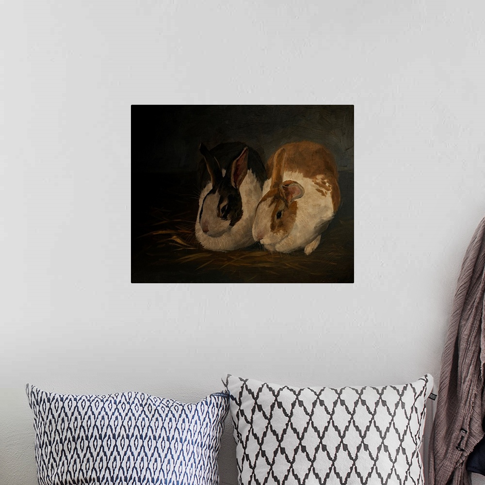 A bohemian room featuring Resting Bunny Rabbit IV