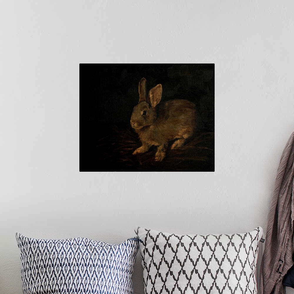 A bohemian room featuring Resting Bunny Rabbit VI