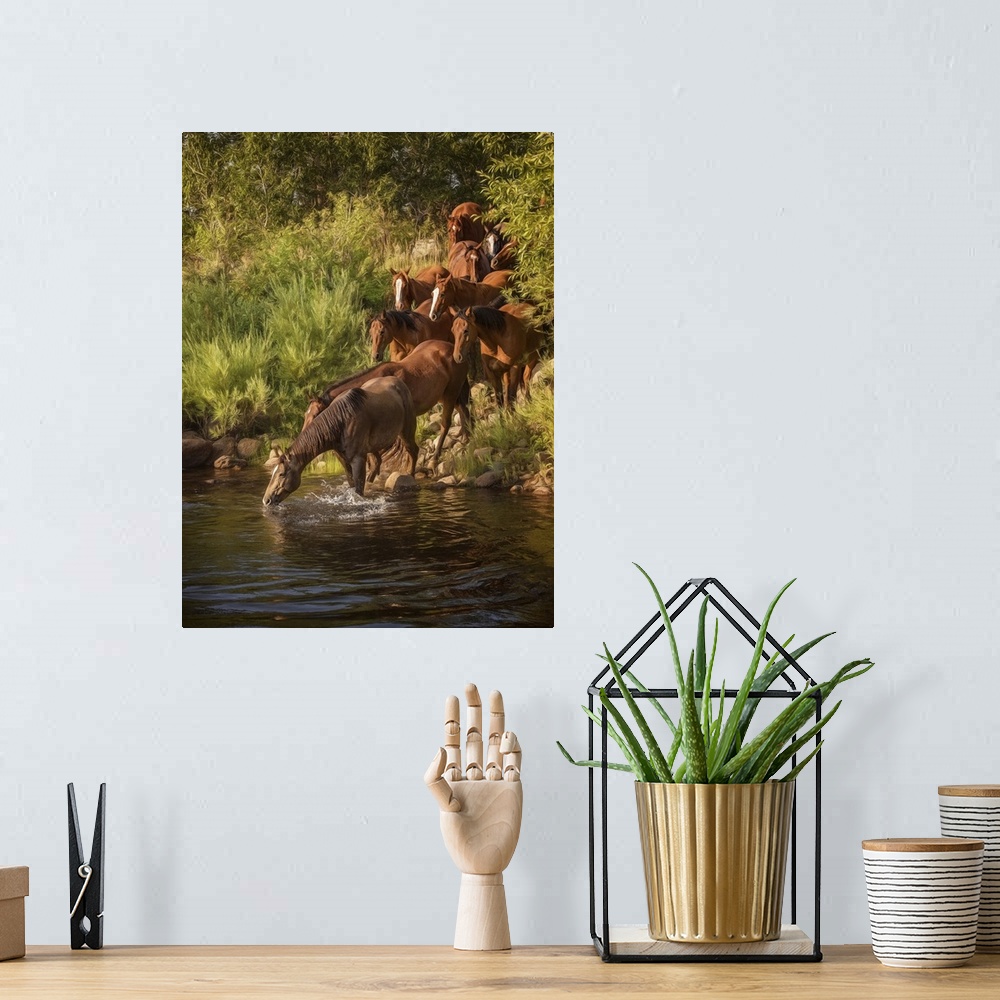 A bohemian room featuring River Horses I