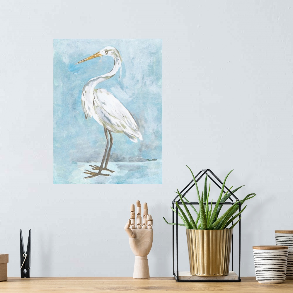 A bohemian room featuring Snowy Egret I
