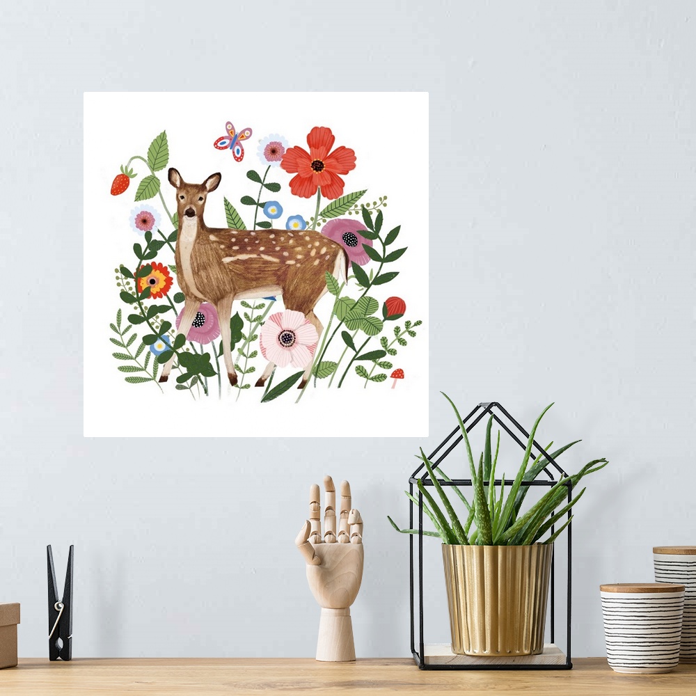 A bohemian room featuring Spring Floral Critters I