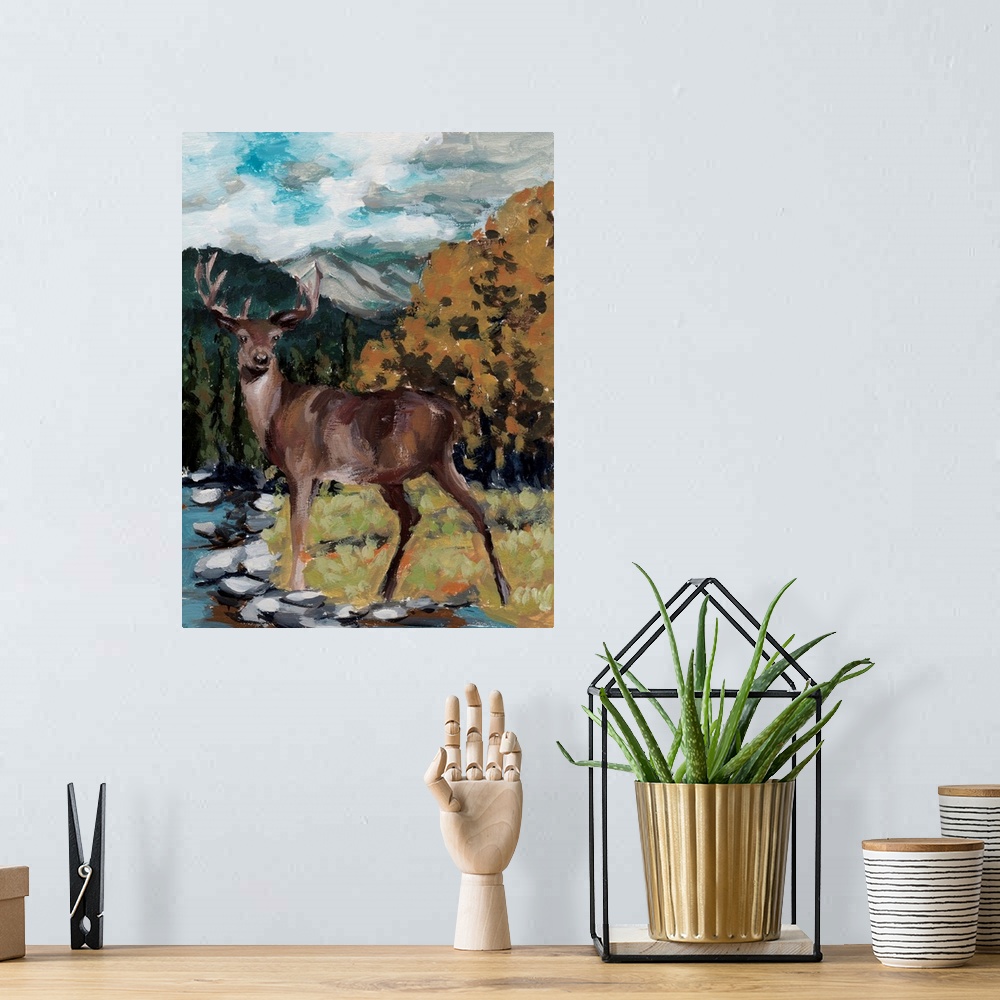 A bohemian room featuring Stag In The Wild I