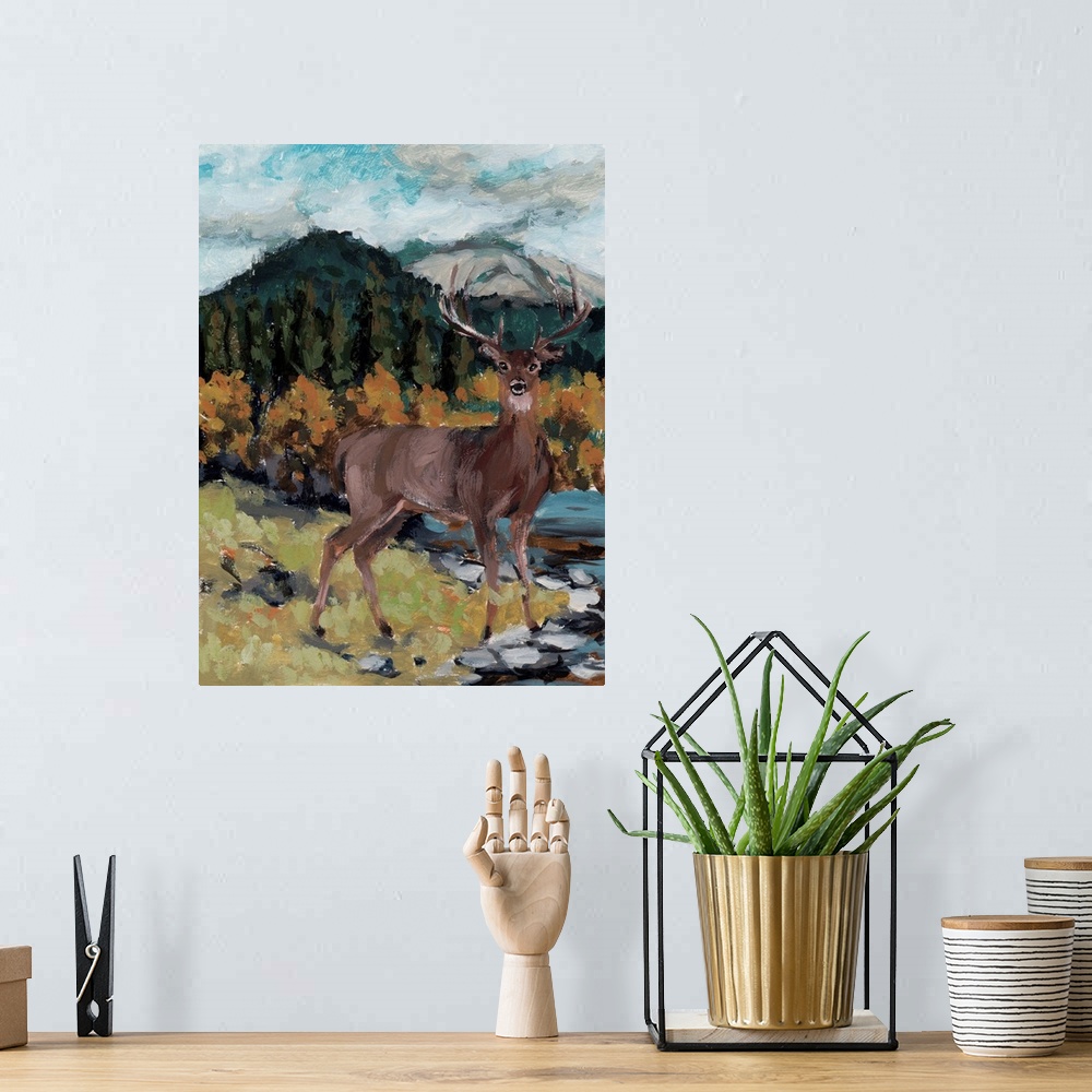 A bohemian room featuring Stag In The Wild II