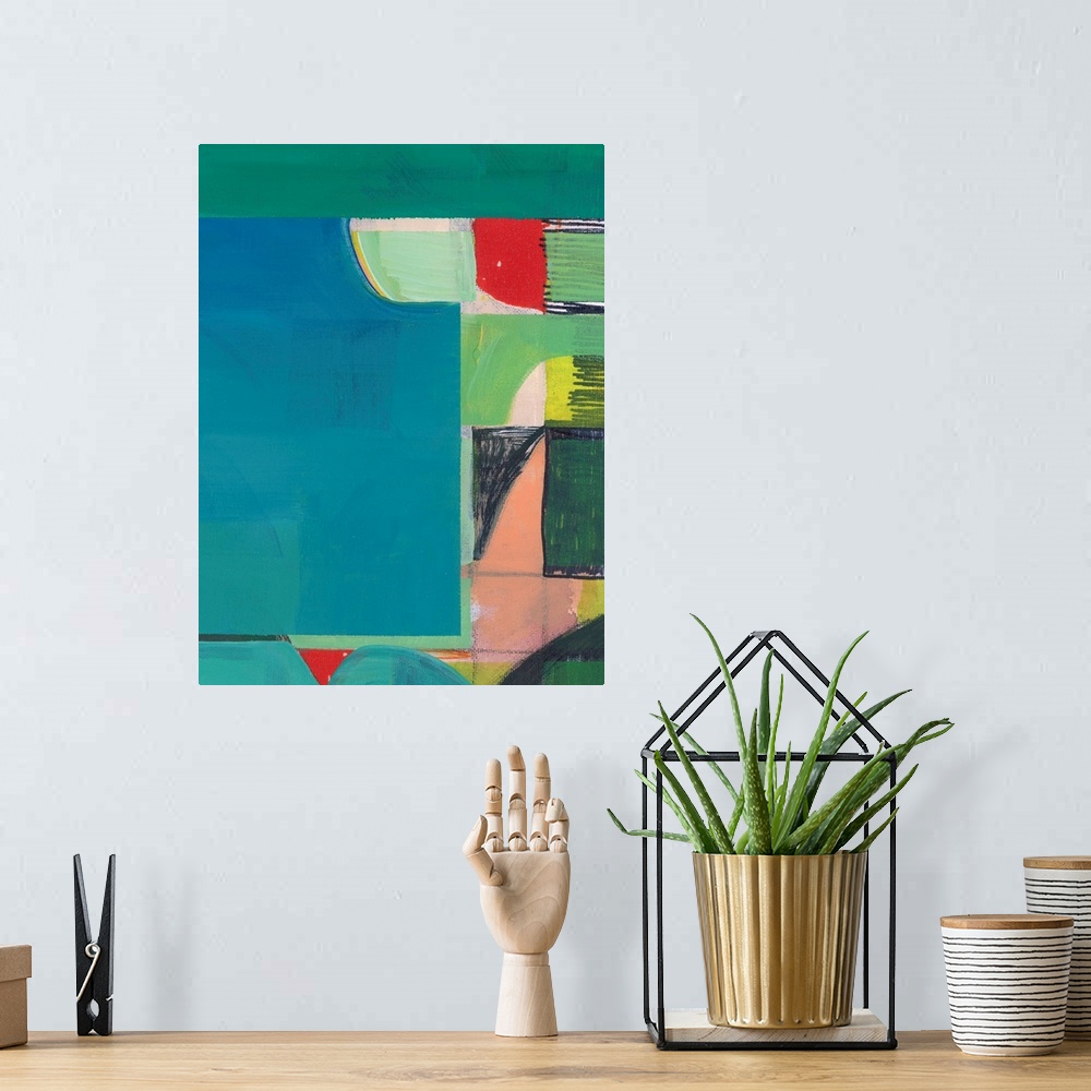 A bohemian room featuring Teal Abstract I