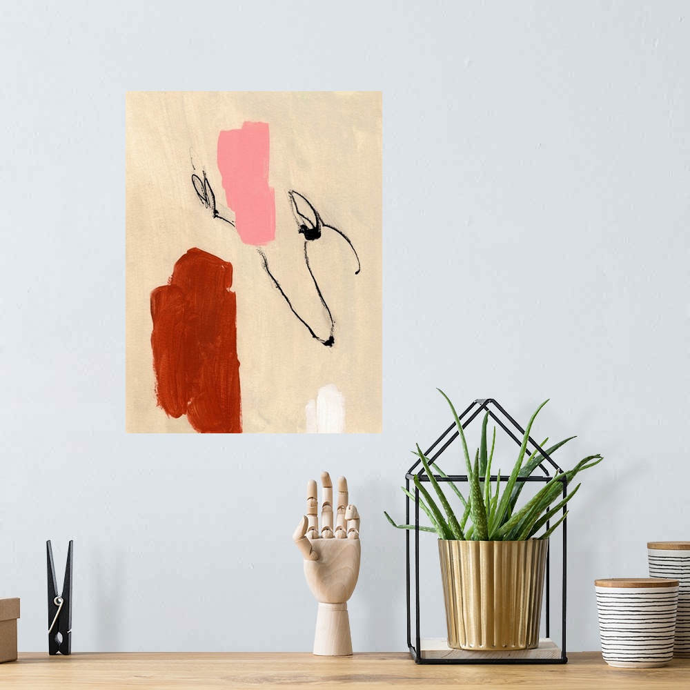 A bohemian room featuring Terra Rosa Abstract I