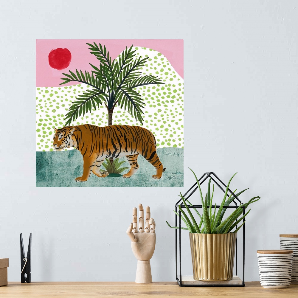 A bohemian room featuring Tiger at Sunrise II