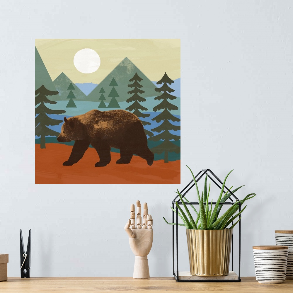 A bohemian room featuring Trailside Animals I