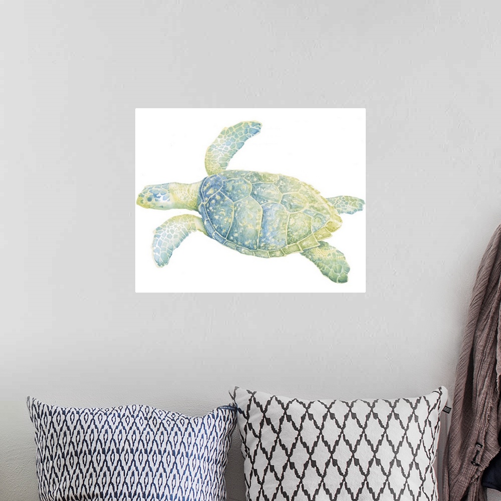 A bohemian room featuring Tranquil Sea Turtle II