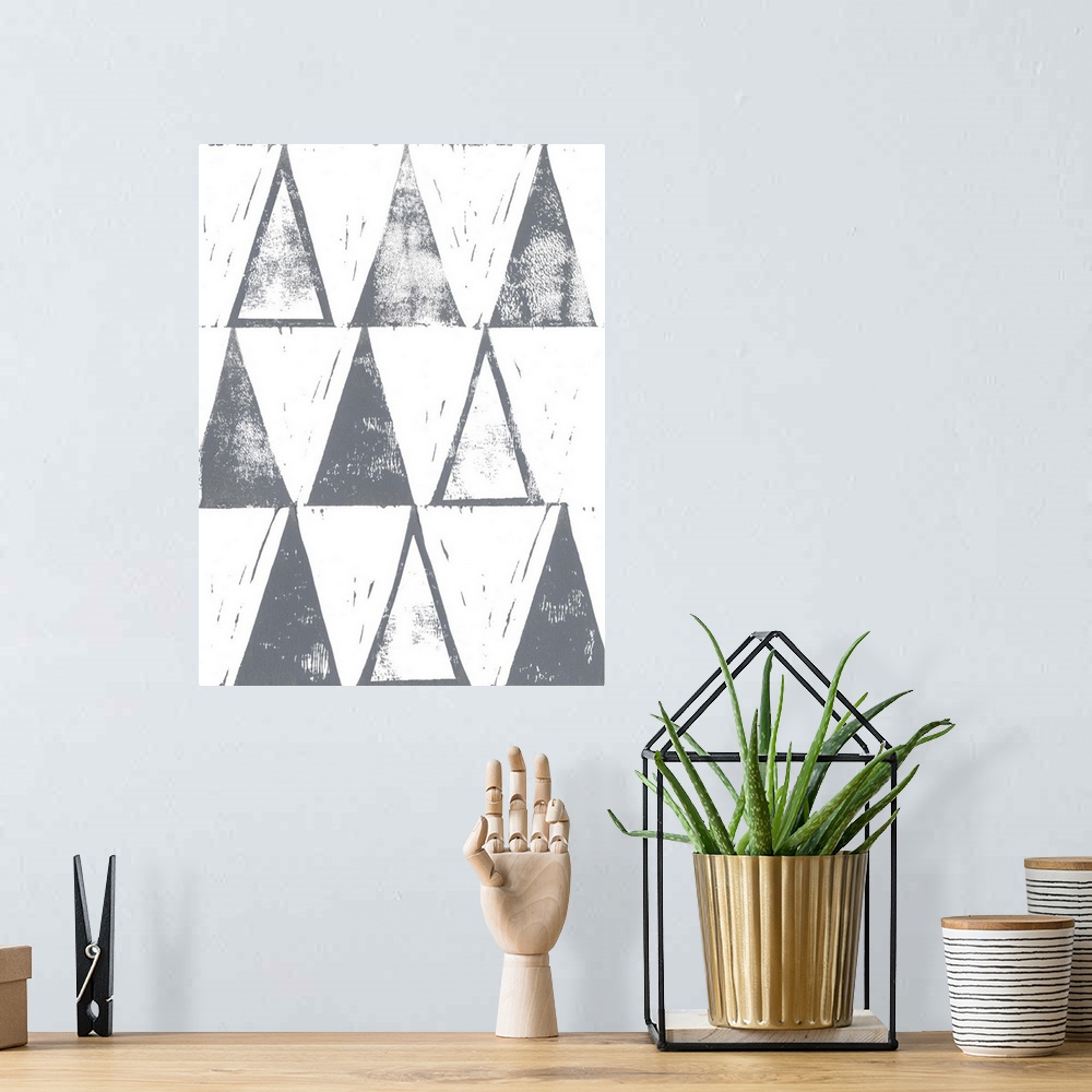 A bohemian room featuring Triangle Block Print I
