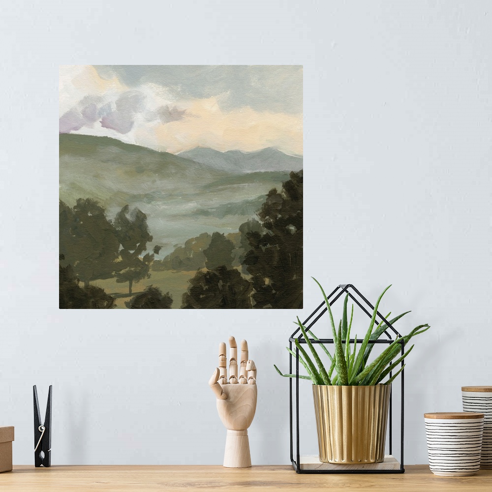 A bohemian room featuring Valley Through The Trees I