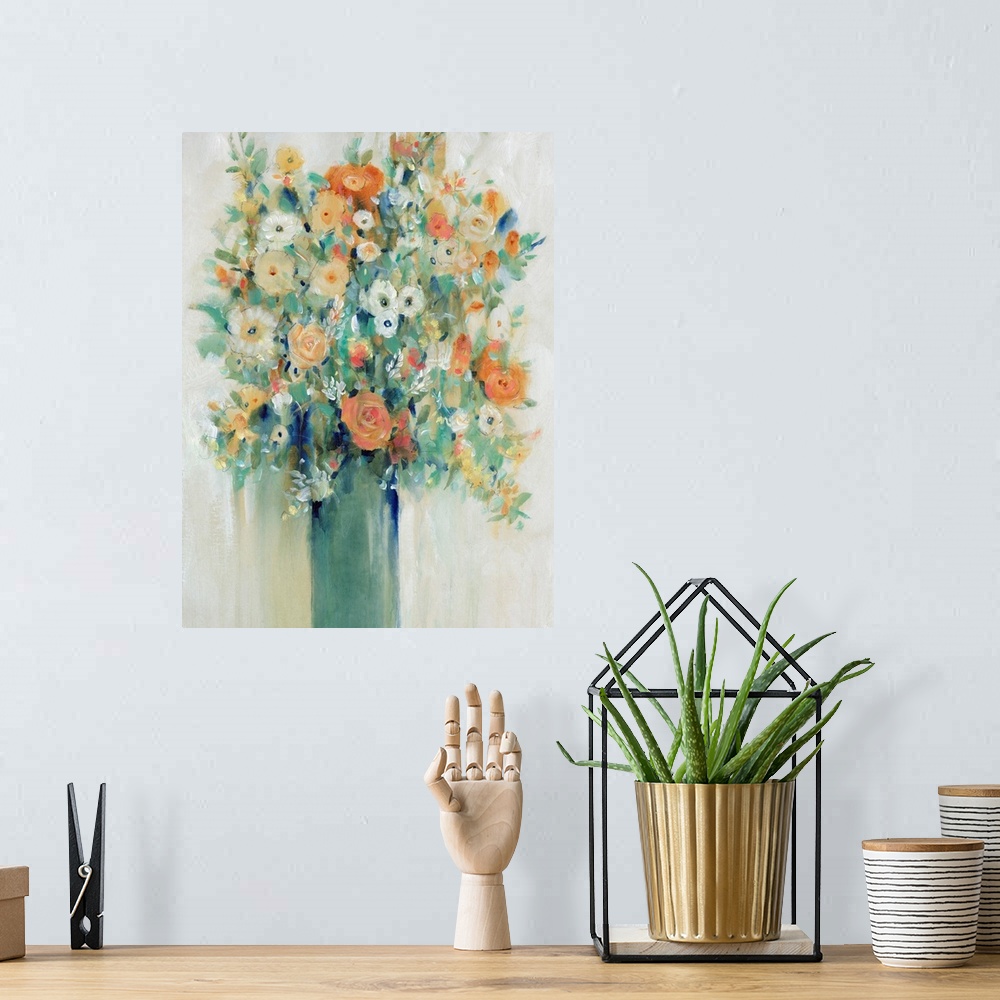 A bohemian room featuring Vase Of Spring Flowers I