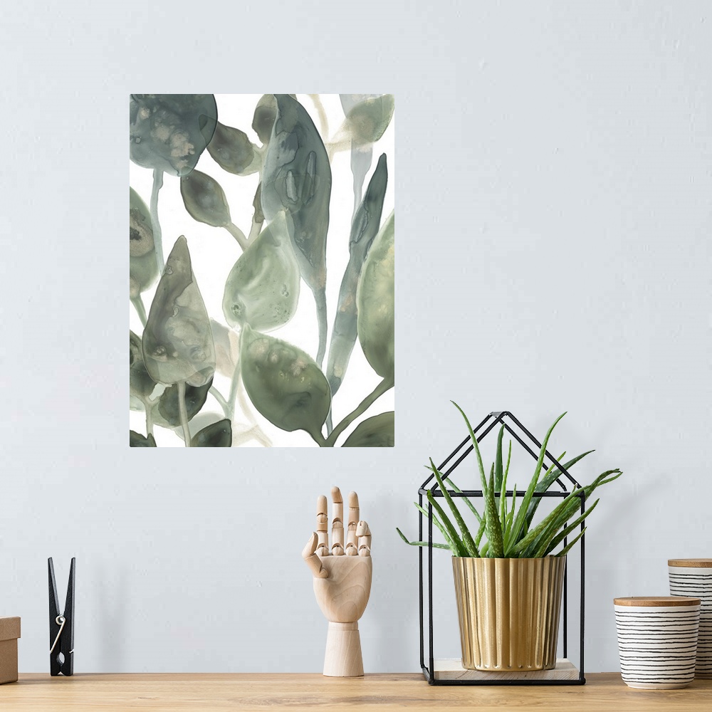A bohemian room featuring Water Leaves IV