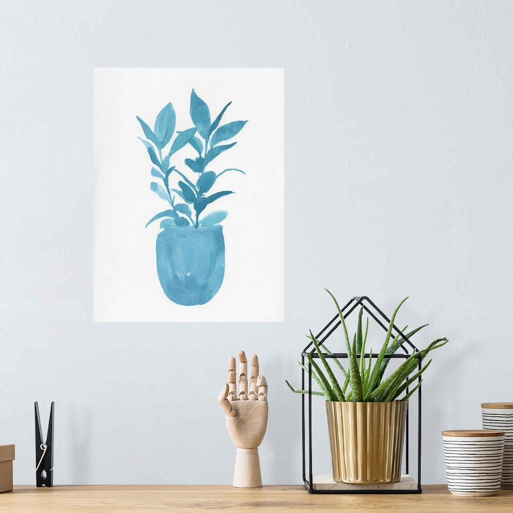 A bohemian room featuring Watercolor House Plant III
