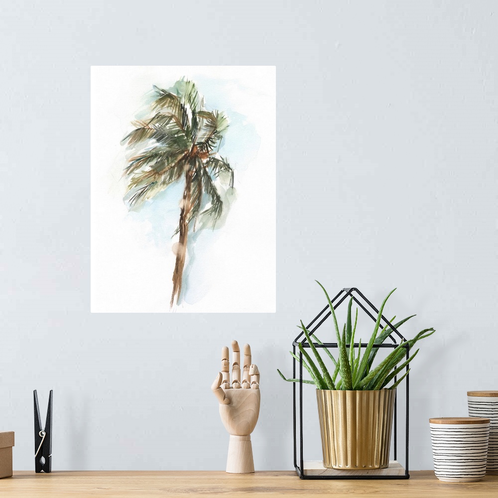 A bohemian room featuring Watercolor Palm Study II