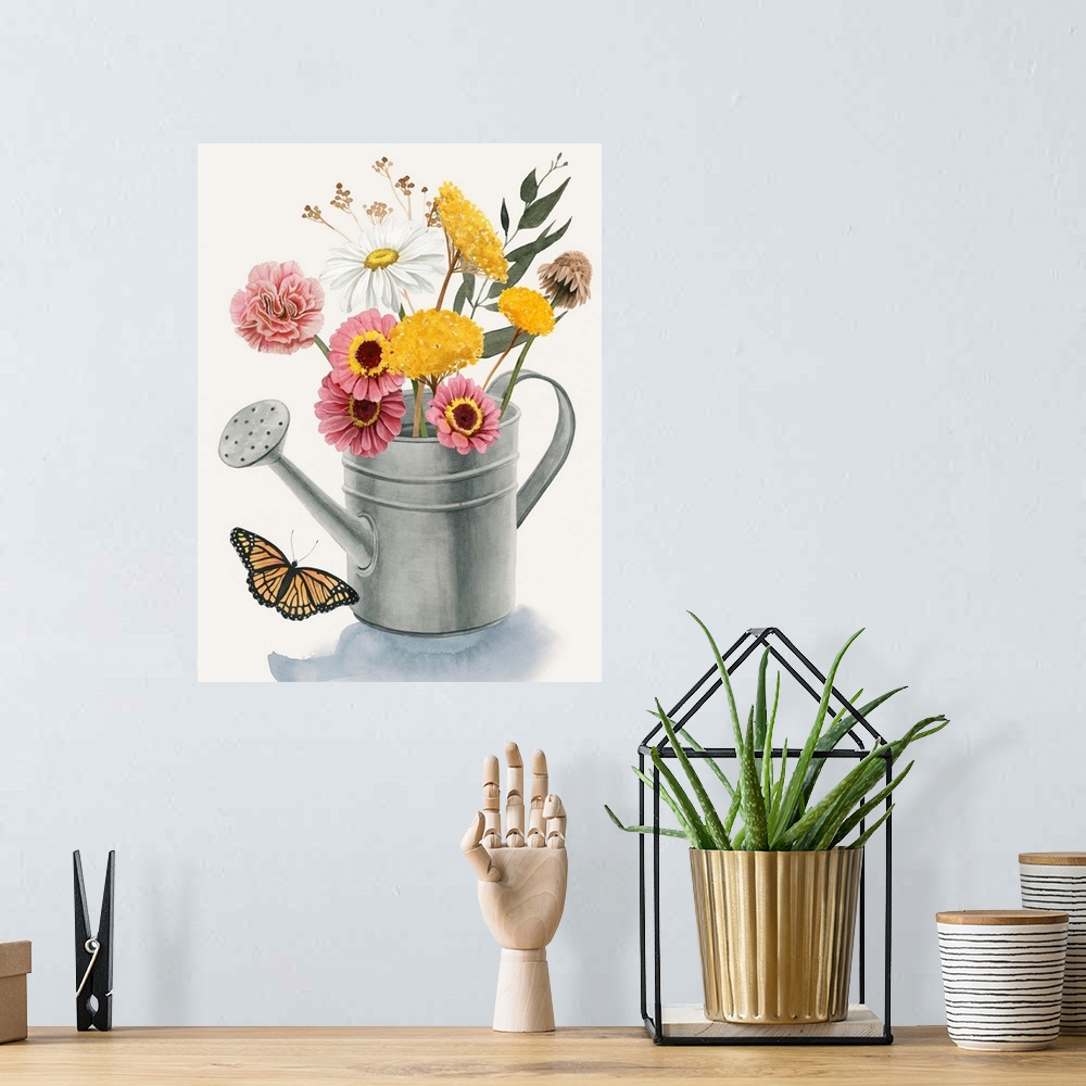 A bohemian room featuring Watering Can Bouquet I
