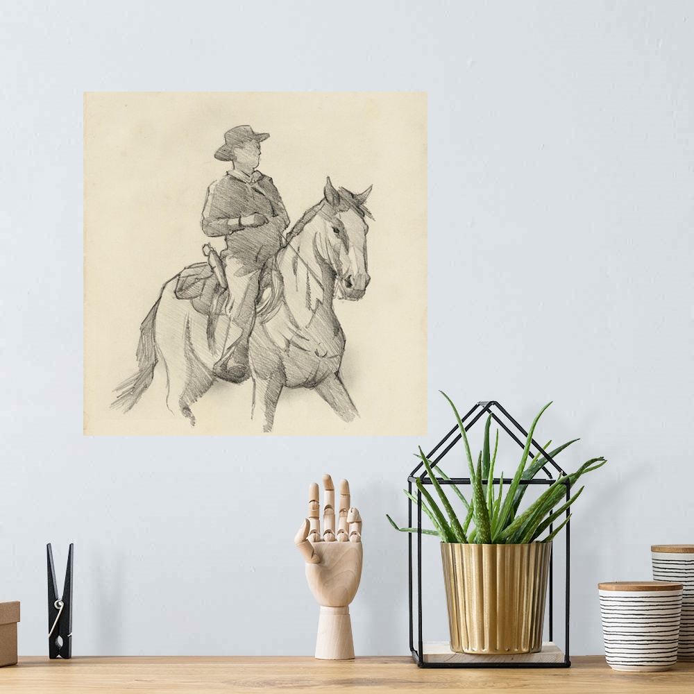 A bohemian room featuring Western Rider Sketch I