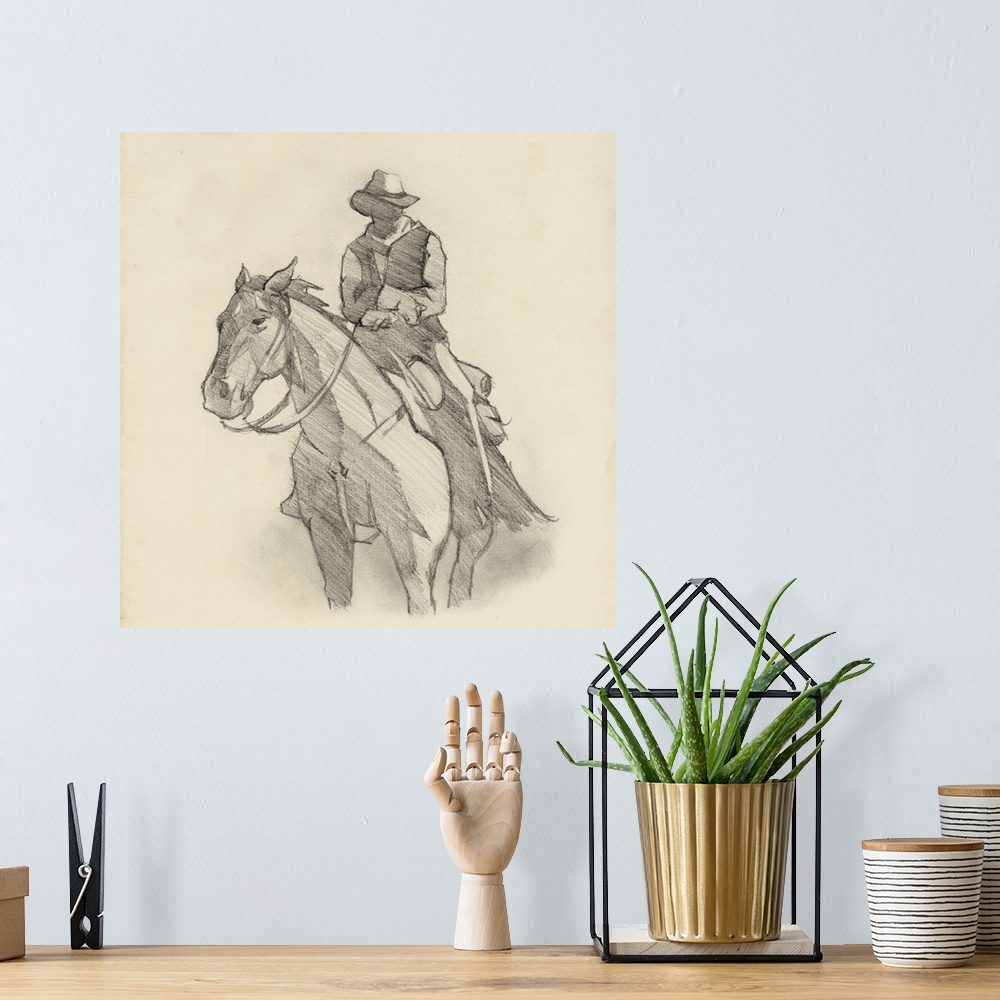 A bohemian room featuring Western Rider Sketch II
